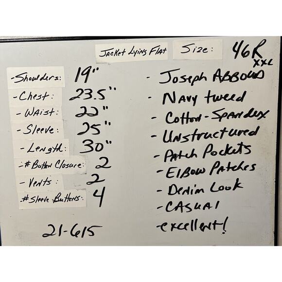 Joseph Abboud 46R XXL Unstructured Blue Casual Denim Look Sport Jacket Stretch - Picture 10 of 15